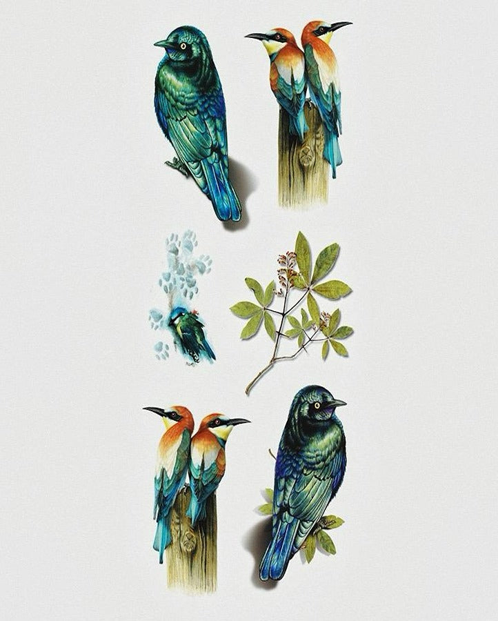 3D Birds Temporary Tattoo Bundle