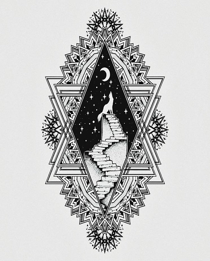 New Howling Wolf Temporary Tattoo