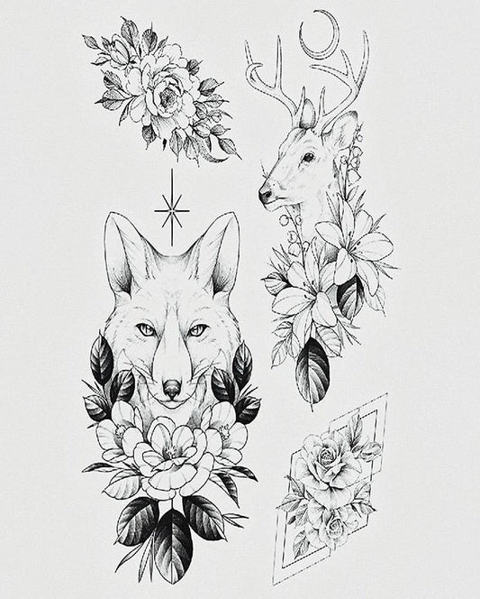 Majestic Snow Animals Temporary Tattoo