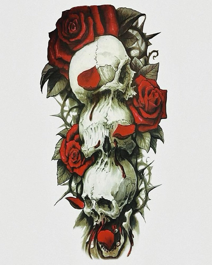 Scary Roses Temporary Tattoo