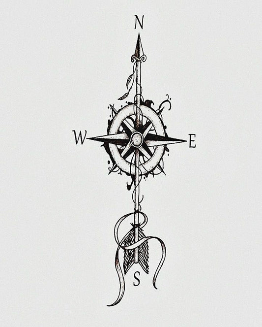 Compass Semi Permanent Tattoo