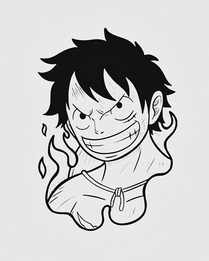 Mugiwara Luffy Semi Permanent Tattoo