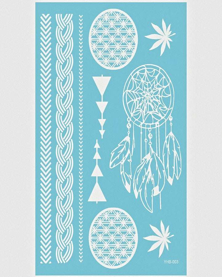 Dream Catcher White Henna Temporary Tattoo